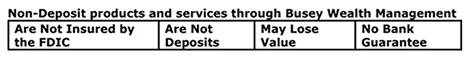 Non-Deposit products and services through Busey Wealth Management are not insured by the FDIC, are not deposits, may lose value and no bank guarantee.