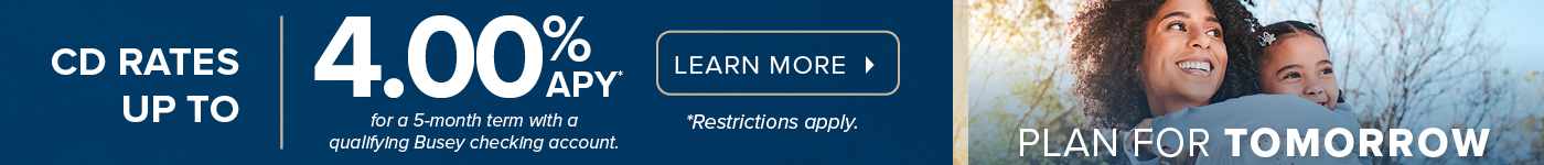 CD Rates up to 4.00% APY for a 5-month term. Restrictions apply.